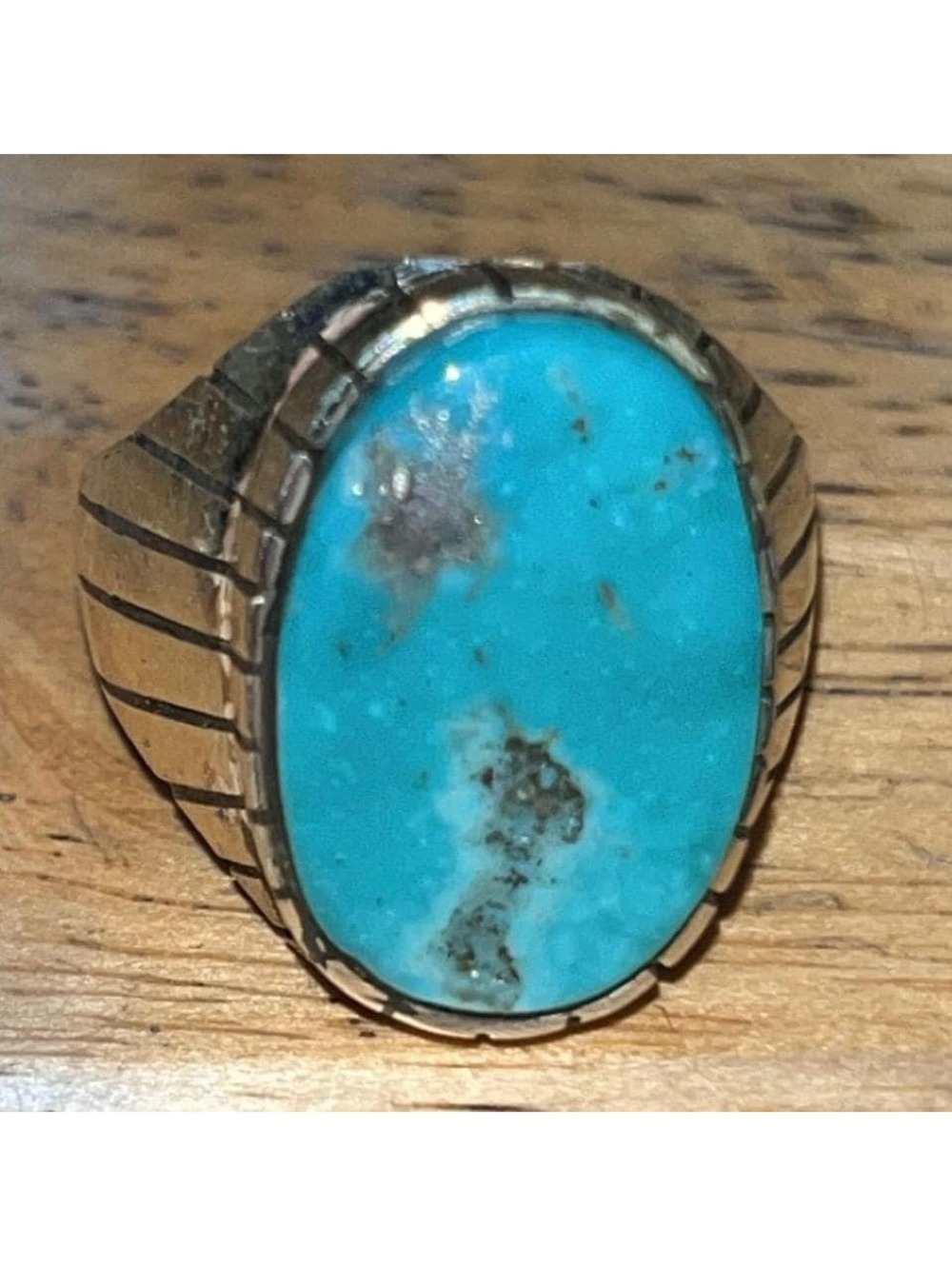 Navajo jewelry handmade turquoise sterling silver ring size 8.75 -Trevor Jack
